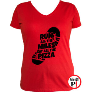 futó póló pizza miles női piros