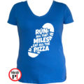 futó póló pizza miles női kék