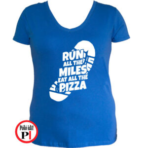 futó póló pizza miles női kék