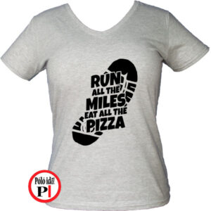 futó póló pizza miles női szürke