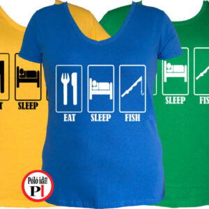 női eat sleep horgász póló