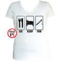 női eat sleep horgász póló fehér