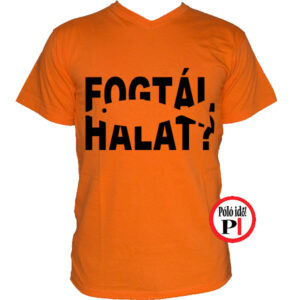 horgász póló fogtál halat narancs