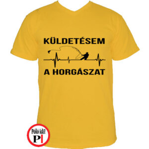 horgász póló küldestés citrom