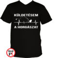 horgász póló küldestés fekete
