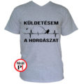 horgász póló küldestés szürke