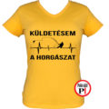 horgász póló küldestés női citrom