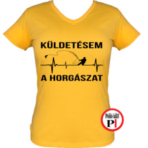 horgász póló küldestés női citrom