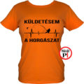 horgász póló küldestés női narancs