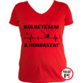 horgász póló küldestés női piros