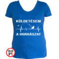 horgász póló küldestés női kék
