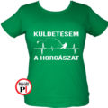 horgász póló küldestés női zöld