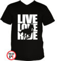 lovas póló live love ride fekete