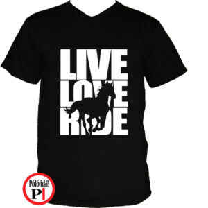 lovas póló live love ride fekete