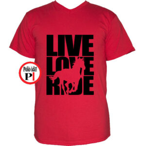 lovas póló live love ride piros