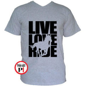 lovas póló live love ride szürke
