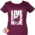 lovas póló live love ride női burgundi