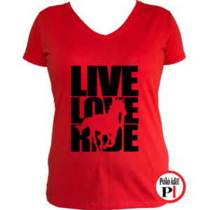 lovas póló live love ride női piros