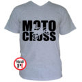 motor póló motocross szürke