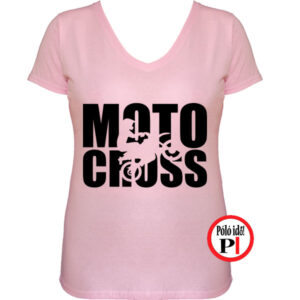 motor póló motocross női pink