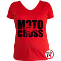 motor póló motocross női piros