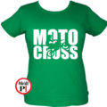 motor póló motocross női zöld