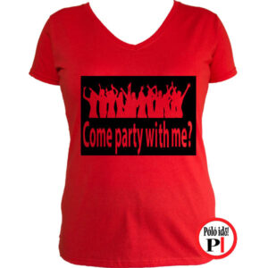 női party póló piros