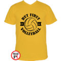 férfi volleyball röplabda póló citrom