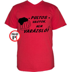 férfi varázsló pultos póló piros