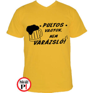 férfi varázsló pultos póló citrom