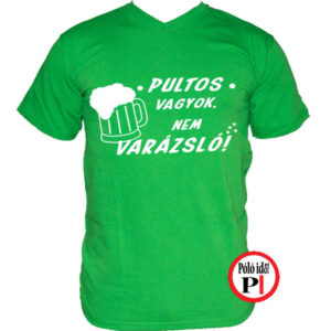 férfi varázsló pultos póló zöld
