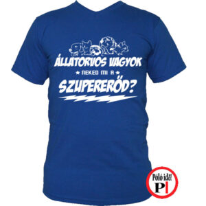 állatorvos póló szupererő kék