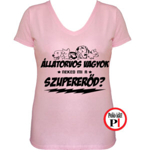 állatorvos póló szupererő női pink