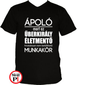 ápoló póló űberkirály fekete