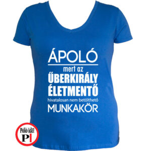 ápoló póló űberkirály női kék