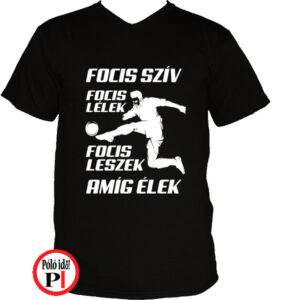 foci póló foci szív fekete