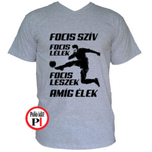 foci póló foci szív szürke