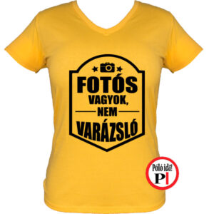 fotós póló varázsló női citrom