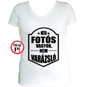 fotós póló varázsló női fehér