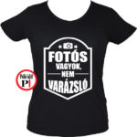 fotós póló varázsló női fekete