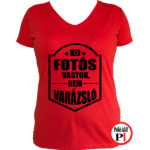 fotós póló varázsló női piros