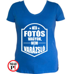 fotós póló varázsló női kék