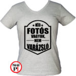 fotós póló varázsló női szürke