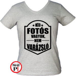 fotós póló varázsló női szürke