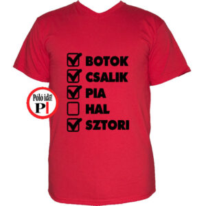 horgász póló hal kimaradt piros