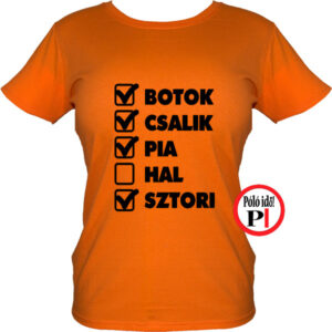horgász póló hal kimaradt női narancs