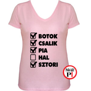horgász póló hal kimaradt női pink