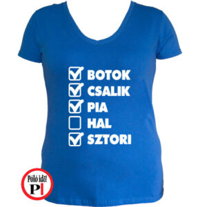horgász póló hal kimaradt női kék