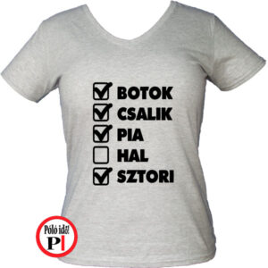 horgász póló hal kimaradt női szürke