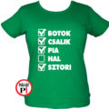 horgász póló hal kimaradt női zöld